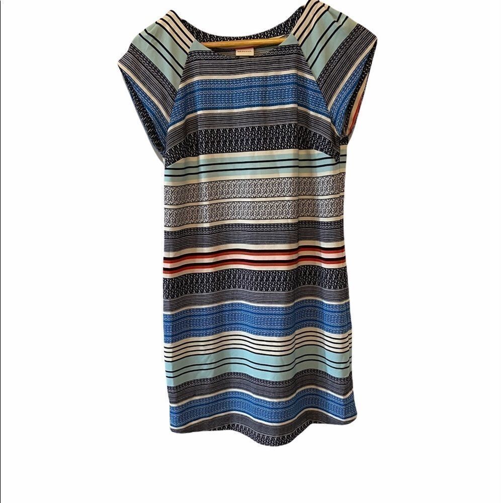MERONA Striped Short Sleeve Colourful Mini Dress